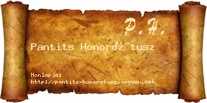 Pantits Honorátusz névjegykártya
